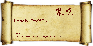 Nasch Irén névjegykártya